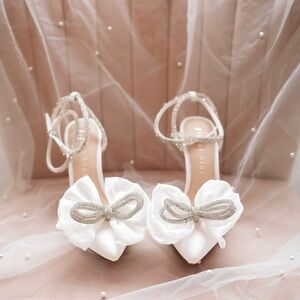 Niomi Rhinestone Embellished Bow Heels